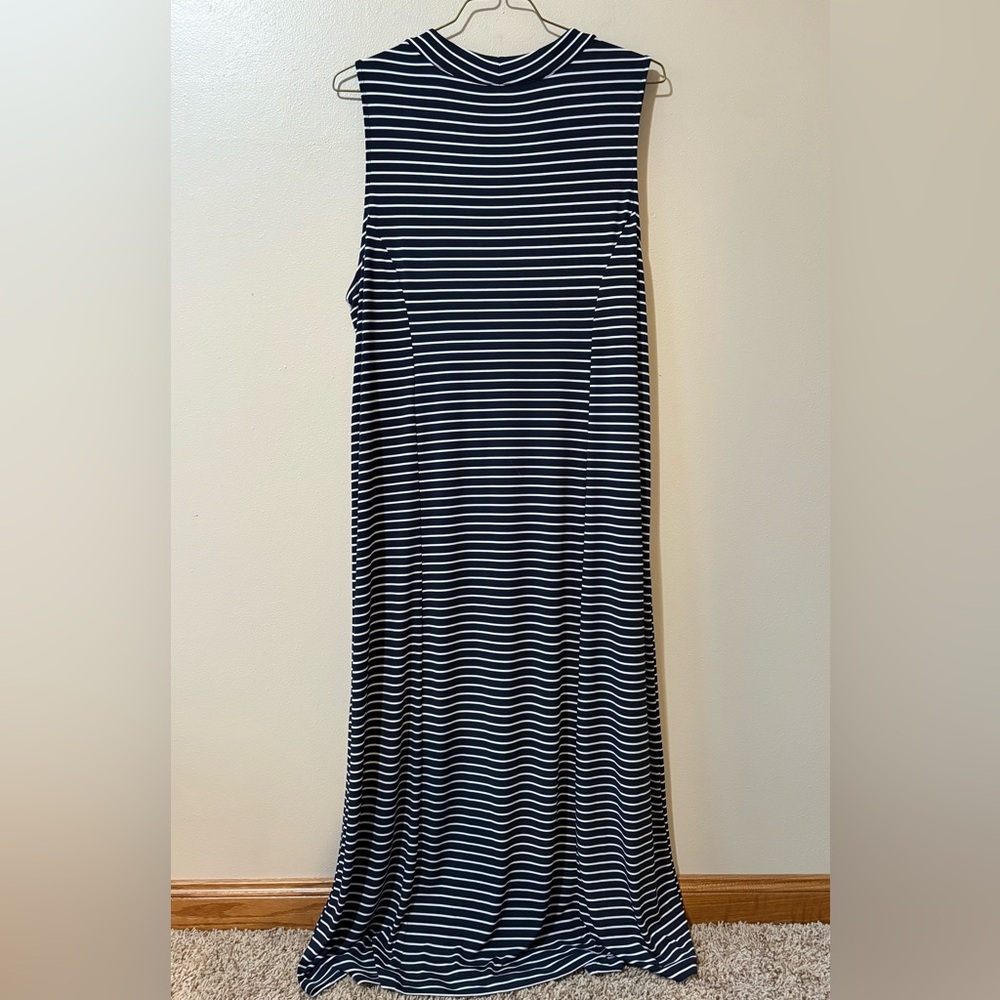 CJ Banks Striped Sleeveless Maxi Dress Women’s size 1X NWT - Picture 2 of 4